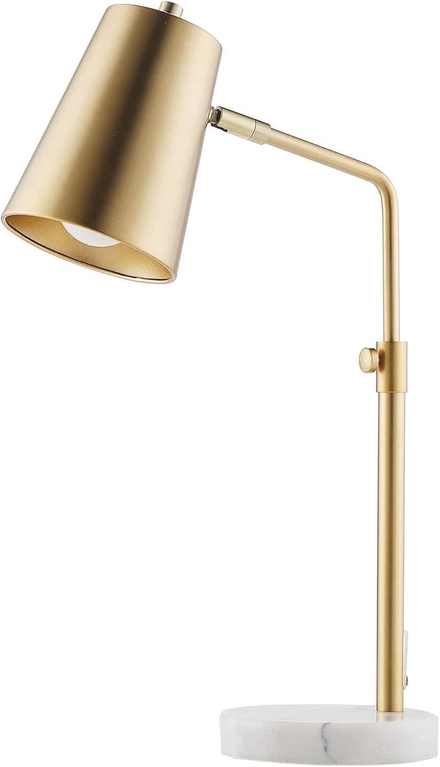 VONLUCE Table Lamp with LED Bulb, Vintage Gold Desk Lamp with Marble Base & Brass Shade, Mid Cent... | Amazon (US)