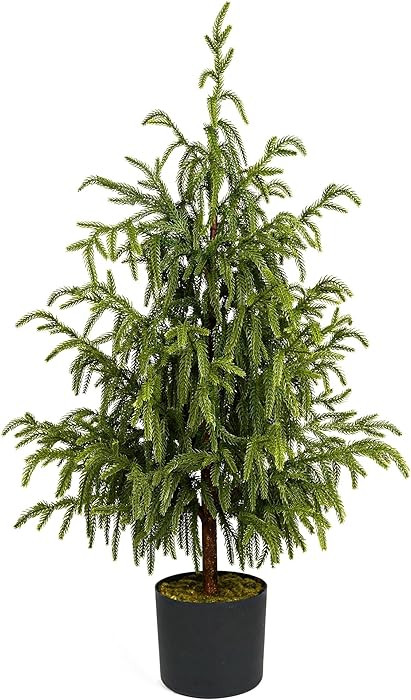 Artificial Norfolk Pine Tree - 3FT / 90CM Faux Christmas Tree Potted Plants Real Touch for Indoor... | Amazon (US)