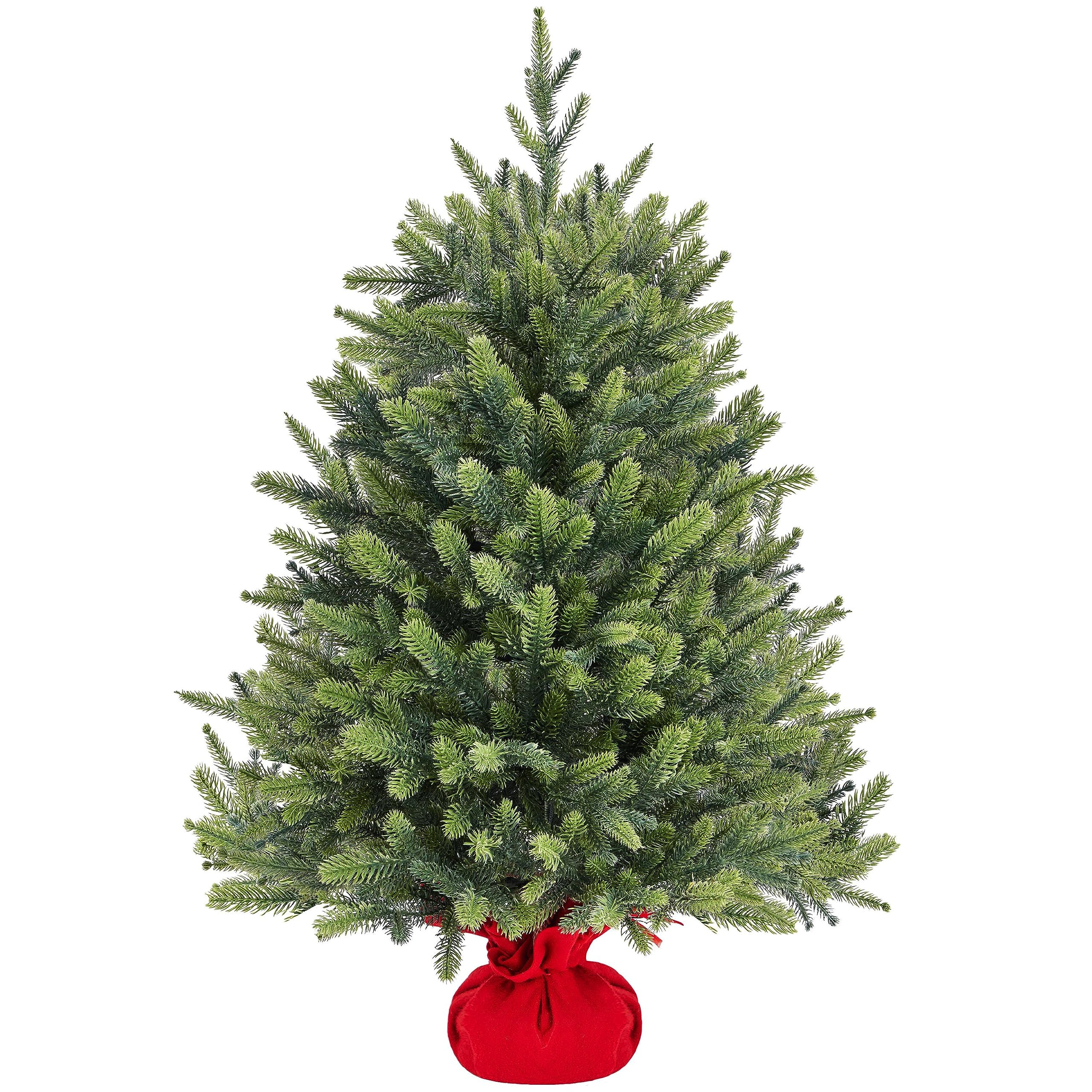 Yaheetech 3ft/91cm Mini Artificial Christmas Tree, Tabletop Xmas Tree with Stable Cement Base Hol... | Amazon (UK)