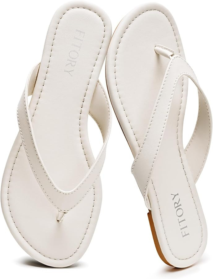 FITORY Women's Casual Flip Flops,Comfortable Thong Walking Slide,Summer Beach Flat Sandals for In... | Amazon (US)