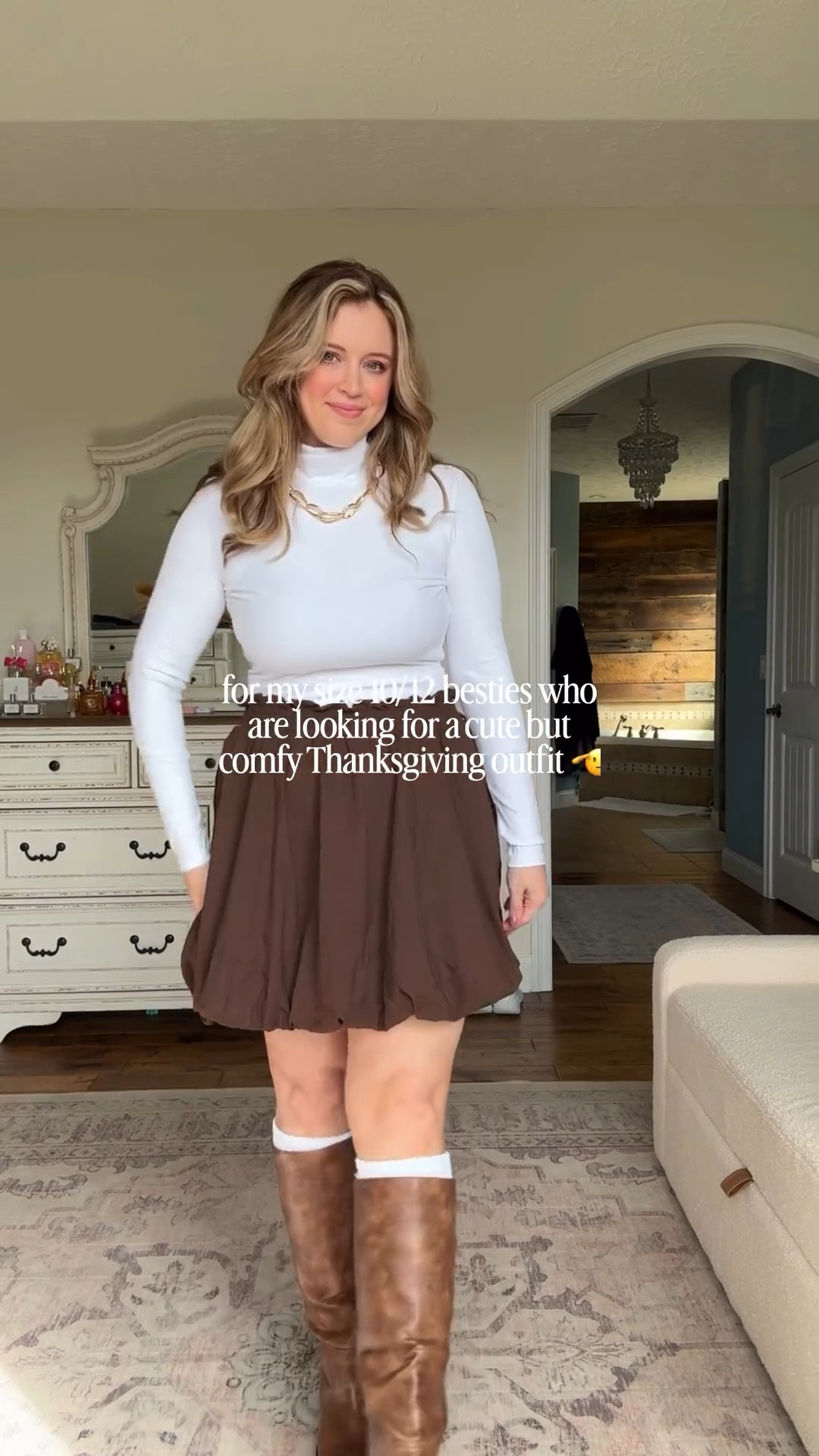 Super cute and comfy bubble skirt outfit from Amazon! Loving the bubble skirt trend with knee high boots for fall! 🥹🙌🏻✨ Also would make the cutest Thanksgiving outfit! 🦃

Follow @maciejade for more cute comfy outfit ideas! 🩷 

bubble skirt | fall outfit | easy fall outfits | cute but comfy | size 10 | size 12 | midsize outfits | midsize style | casual style

#LTKHoliday #LTKStyleTip #LTKSeasonal