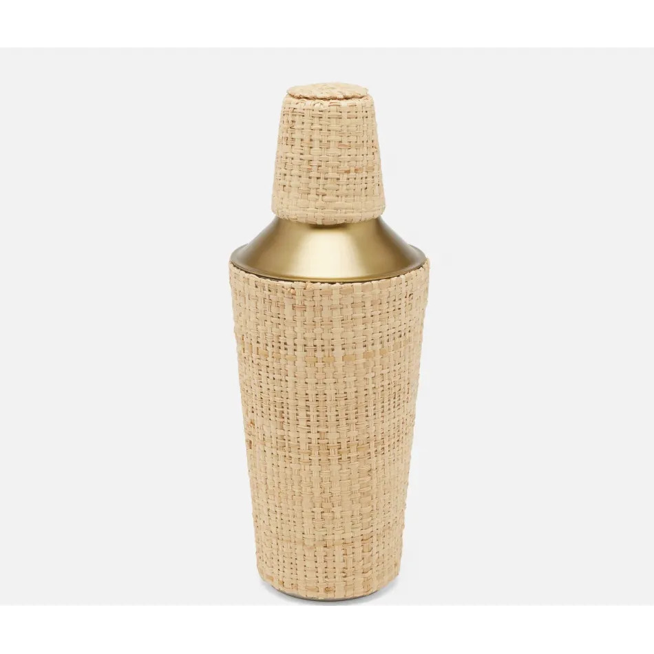 Barth Natural, Gold, Cocktail Shaker, Raffia | Gracious Style