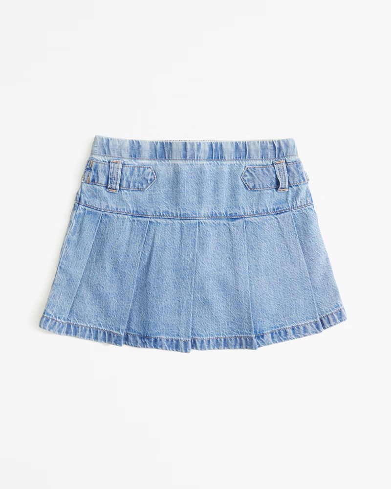 girls denim pleated skort | girls bottoms | Abercrombie.com | Abercrombie & Fitch (US)