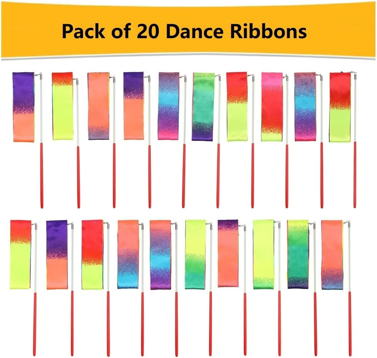 20 Pack Ribbon Dancing Wands Party Favors for Kids, Rainbow Birthday Decorations, Princess Party ... | Amazon (US)