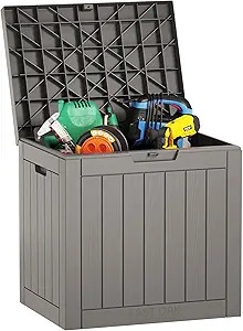 EAST OAK Outdoor Storage Box, 31 Gallon Deck Box Indoor and Outdoor Use, Waterproof Resin Storage... | Amazon (US)