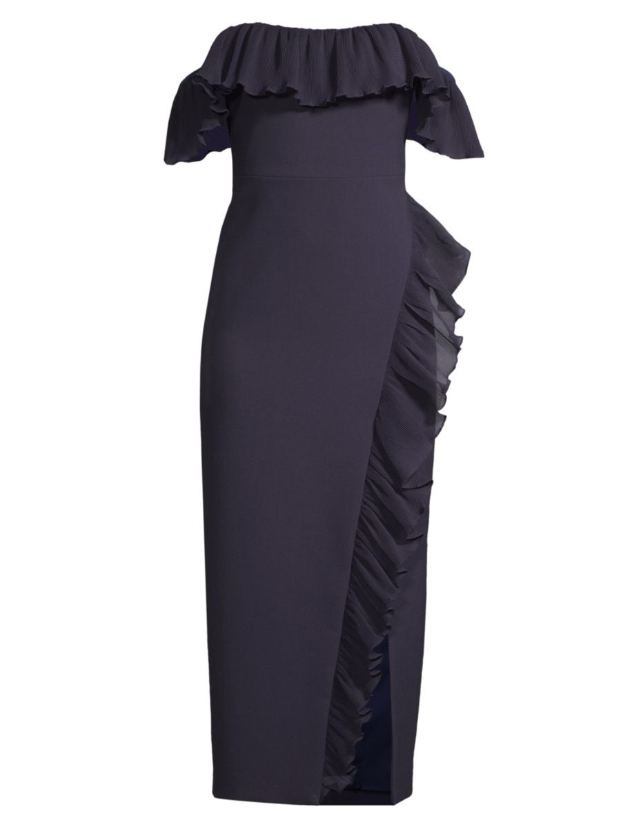 Aldave Off-The-Shoulder Ruffled Midi-Dress | Saks Fifth Avenue