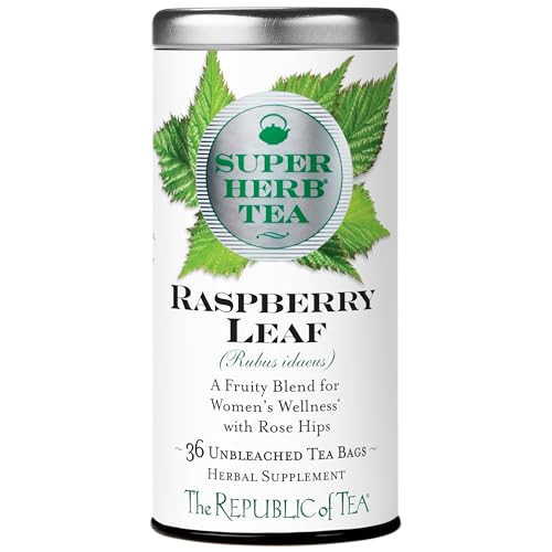 The Republic of Tea — Raspberry Leaf SuperHerb Tea Tin, 36 Herbal Tea Bags, Naturally Caffeine-Free | Amazon (US)