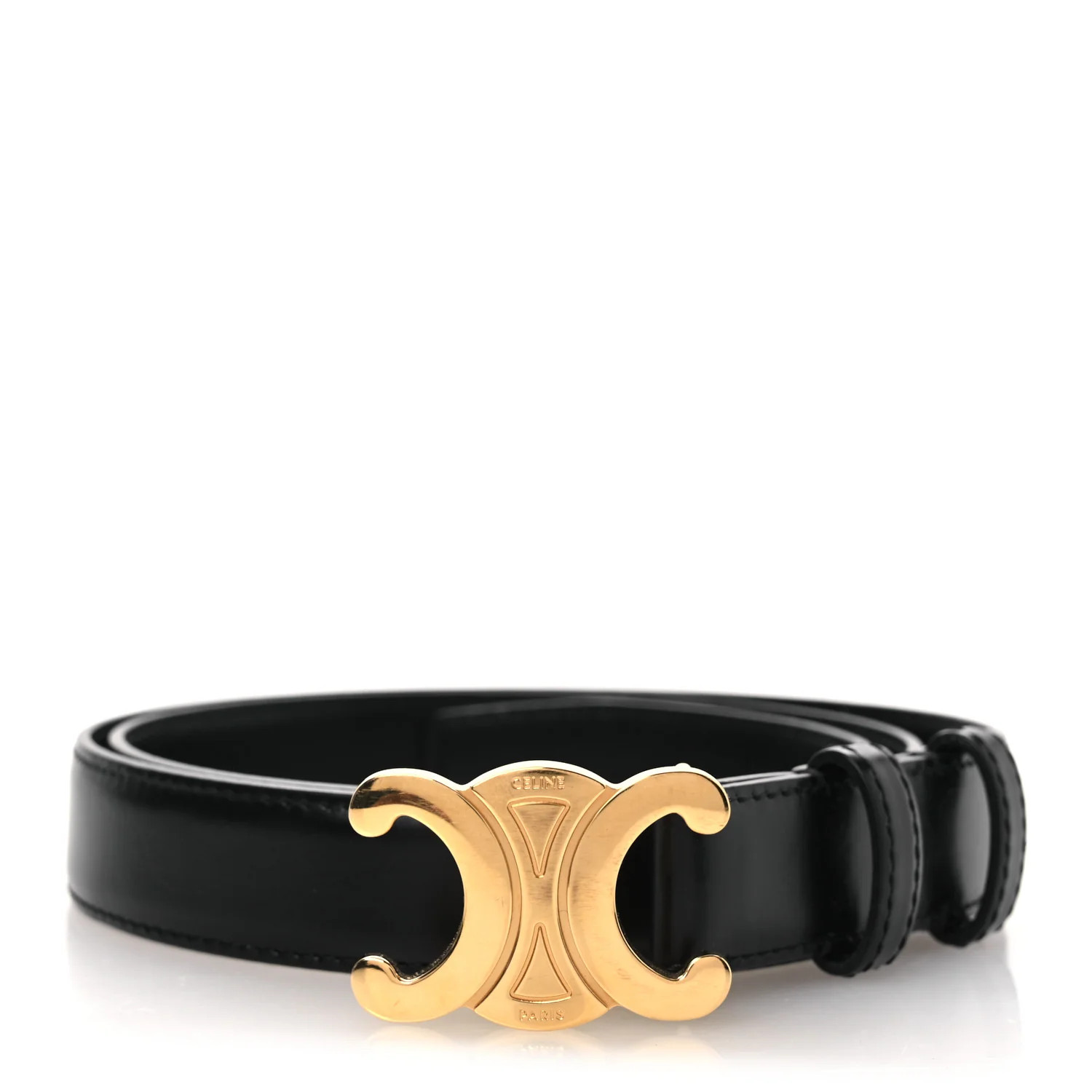 Box Calfskin Medium 25mm Triomphe Belt 90 36 Black | FASHIONPHILE (US)