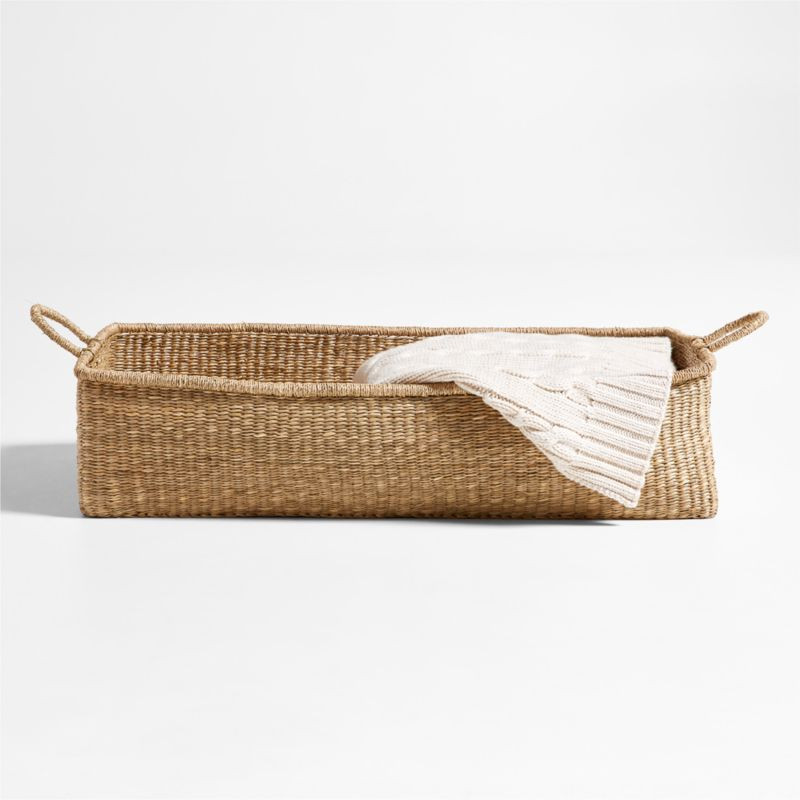 Vonne Square Decorative Bed Storage Basket | Crate & Barrel | Crate & Barrel
