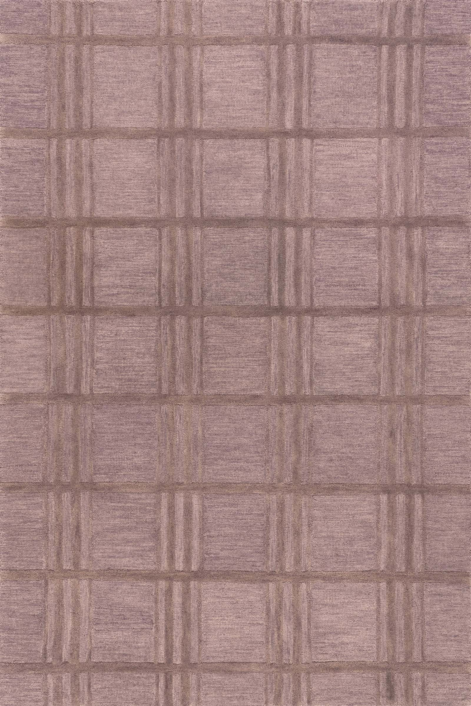 Mallory Checked Wool Rug | Mauve | Rugs USA