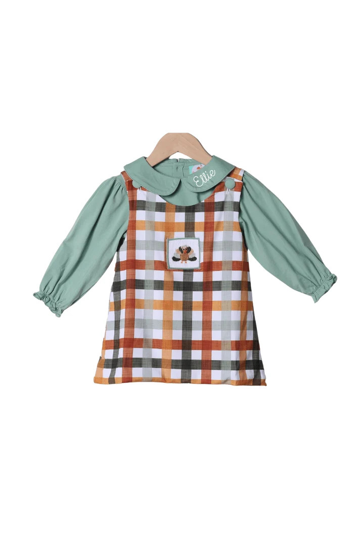 Smocked Turkey Fall Plaid Dress/Shirt | The Smocked Flamingo