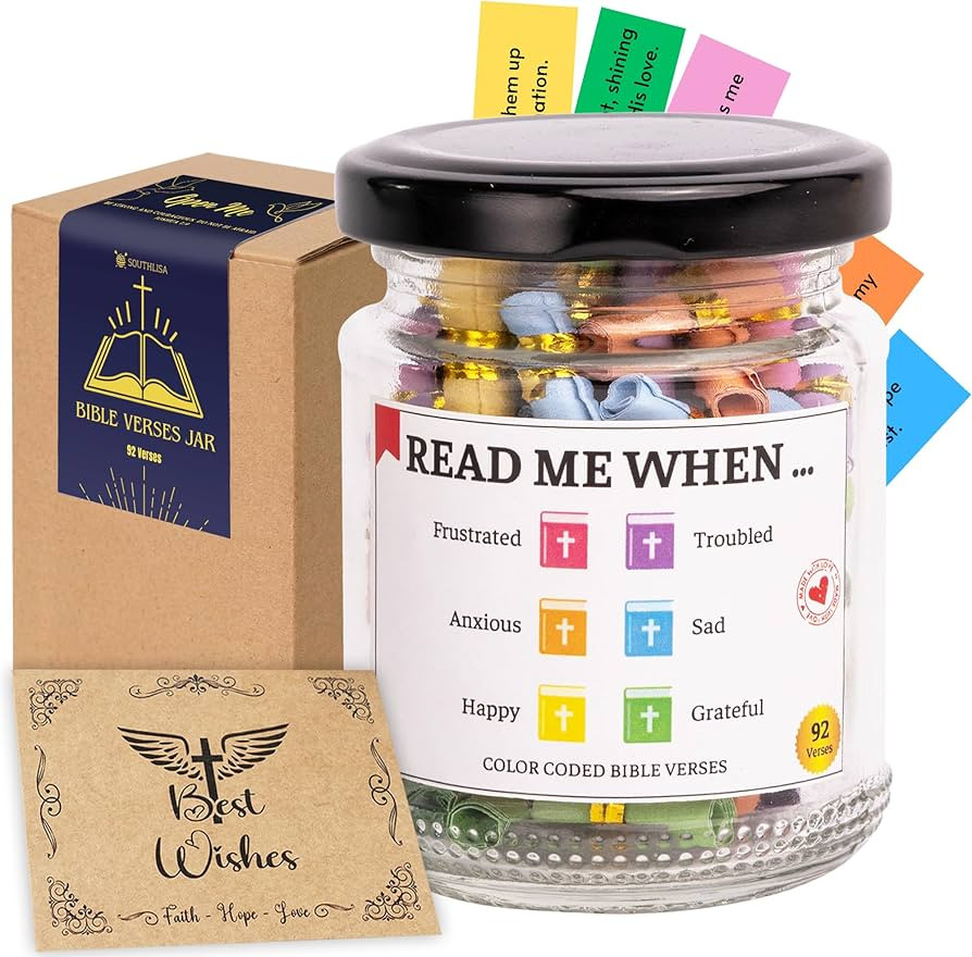 Bible Verse Jar – 92 Hand-Rolled Bible Scrolls for Daily Encouragement, Inspirational Christian... | Amazon (US)