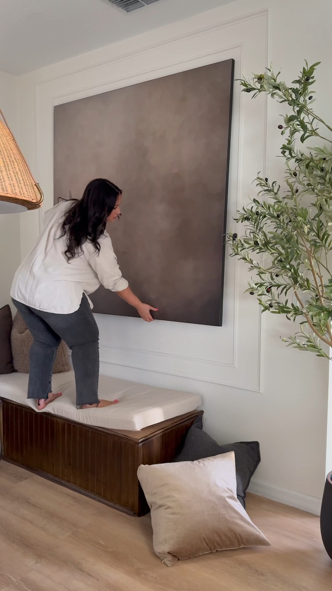 Large wall art is a great way to create an eye catching accent wall ❤️



Oversized wall art home decor minimalist moody dining nook accent wall

#LTKHome
