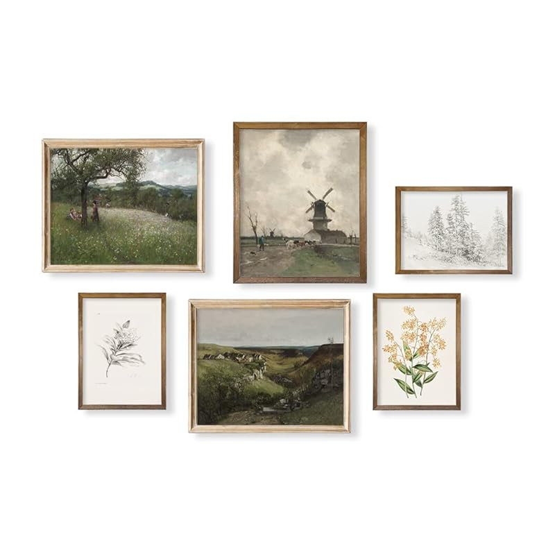 Vintage Modern Farmhouse Wall Decor - Neutral Wall Art for Boho French Country - Bathroom Picture... | Amazon (US)