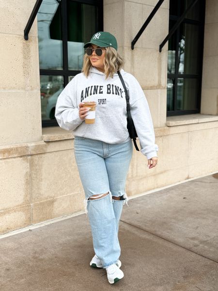 Sweatshirt XL 
Jeans 32r 
Also linked similar jeans because mine are almost sold out . 
Use code shayna10 on Miranda Frye to save $ 

#LTKfindsunder100 #LTKmidsize #LTKfindsunder50
