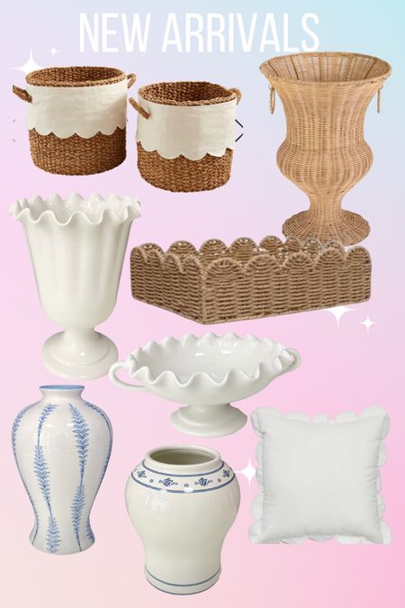 New arrivals, scalloped decor 