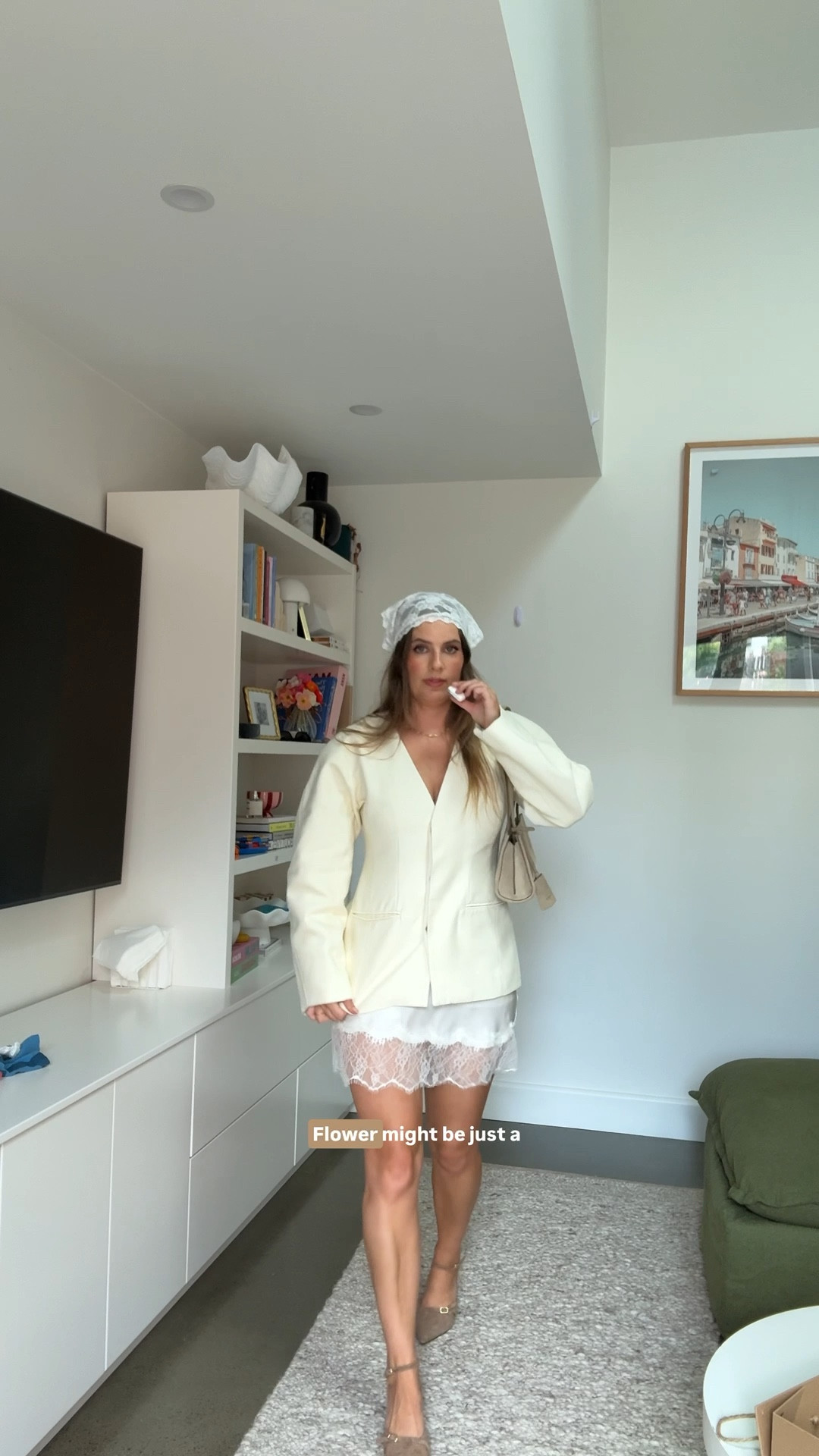 What I wore to Melbourne Fashion Festival, links are below 💕 

(Cocoon blazer, lace headscarf, cream blazer, lace skirt, satin slip skirt, suede handbag, baguette bag, new season dressing, elegant outfit, date night outfit) 

#LTKFashionMonth #LTKdatenight #LTKaustralia