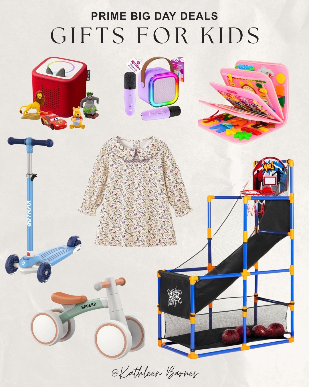 Fun Christmas gifts for the kids — save on these holiday gift ideas during the Amazon big deal days sale! Including Tonie box, busy book, scooter, balance bike for babies, basketball hoop game