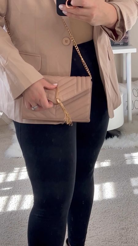 Luxe faux leather quilted tassel crossbody evening bag in a tan neutral color (listed as pink on website, totally not, color in video is very true to actual color). I’m SO glad it ended up being more neutral than pink, it’s why I kept it! The gold chain and hardware are the perfect touches. You’ll feel like a thousand bucks without having to spend it!

Luxe handbag vibes
Faux leather
Gold chain
Crossbody evening bag
Crossbody clutch
Evening clutch

#LTKwedding #LTKitbag #LTKVideo