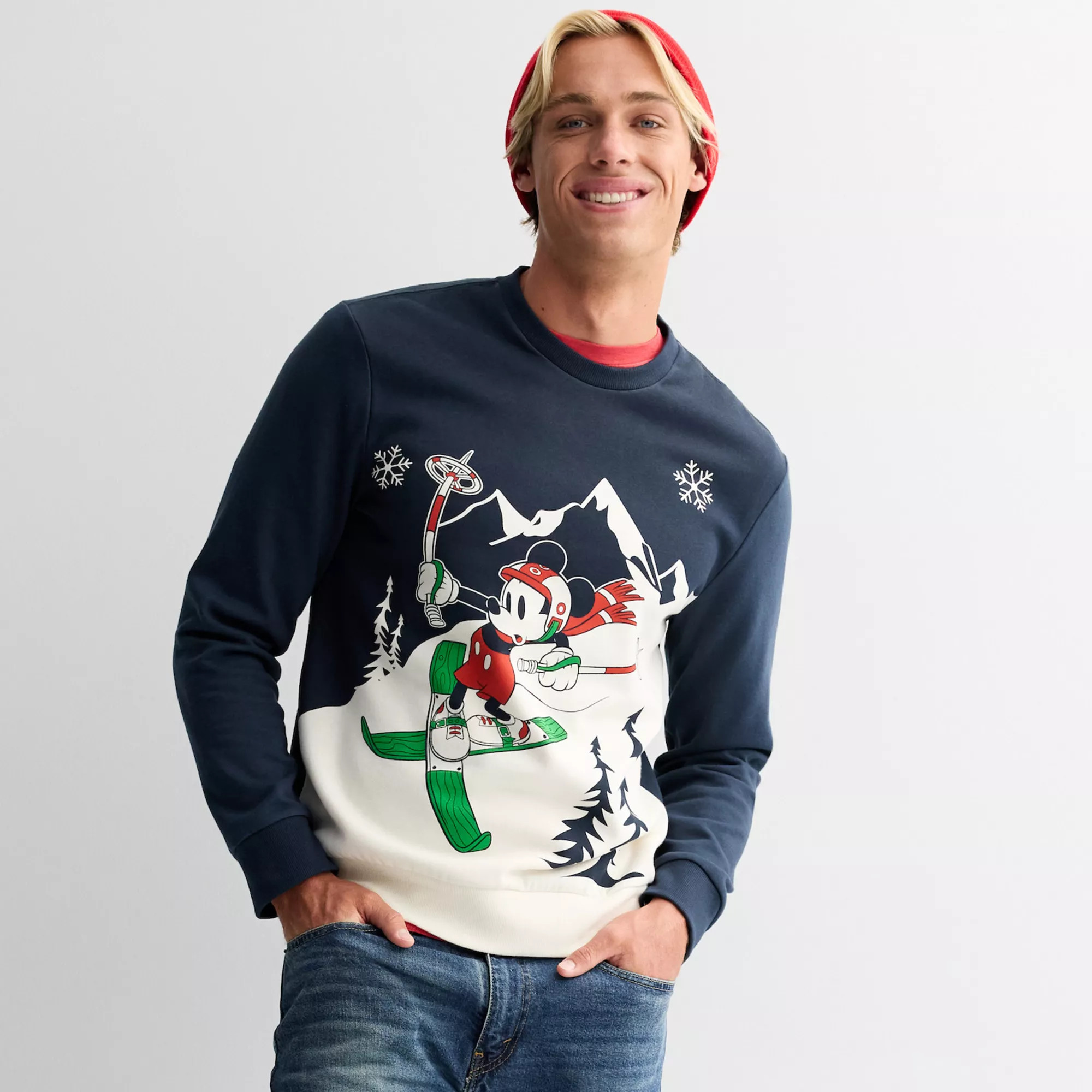 Men's Disney's Mickey Mouse Skiing Slopes Graphic Sweater | Kohl's