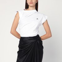Vivienne Westwood Asymmetrisches weißes T -Shirt mit Orb -Logo | Balardi (US & Canada)
