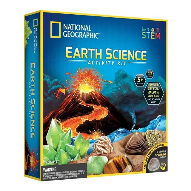 National Geographic Earth Science Activity Kit with STEM Experiments for Children 8 Years and up | Walmart (US)