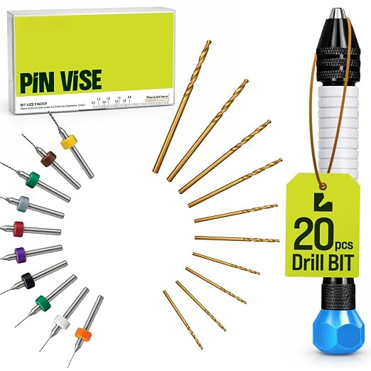 Micro Drill Bits Set with Pin Vise Hand Drill Manual, Jewelry Drill Kit | Amazon (US)