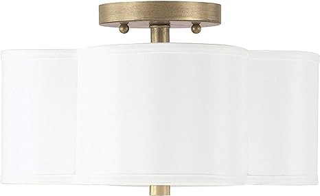 Capital Lighting 4452BG-557 Quinn Decorative Fabric Shade Semi Flush Ceiling Light Fixture, 2-Lig... | Amazon (US)
