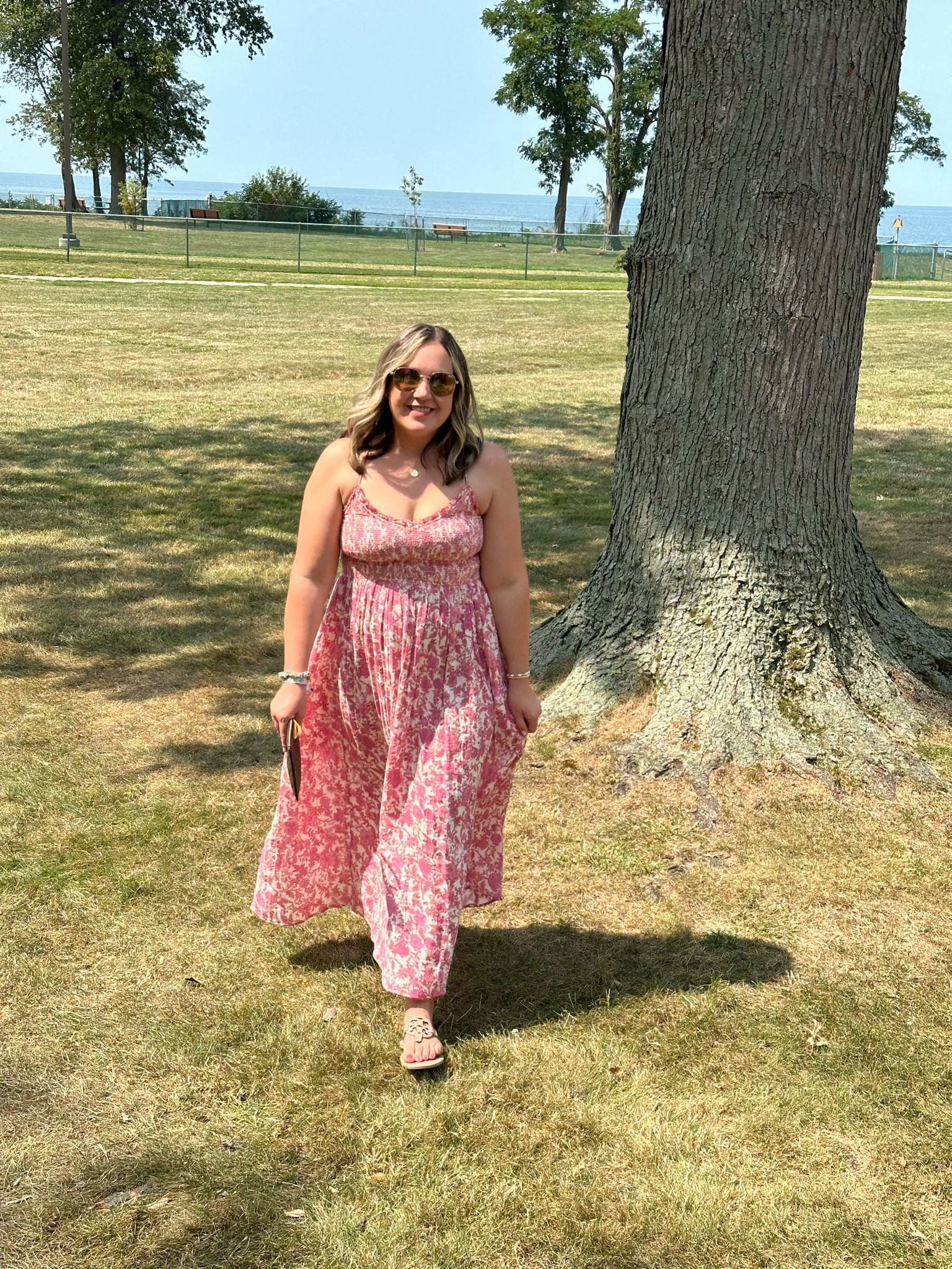 Free People midi dress on sale! Between midi and maxi length, wearing a large; I'm 5'8" and 5mo postpartum. Wear into fall with a sweater and boots!

#LTKSaleAlert #LTKFallSale #LTKStyleTip