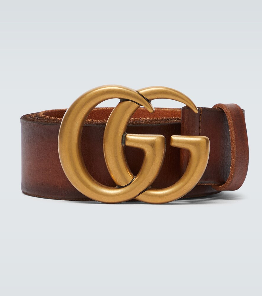 Leather belt with Double-G buckle | Mytheresa (US/CA)