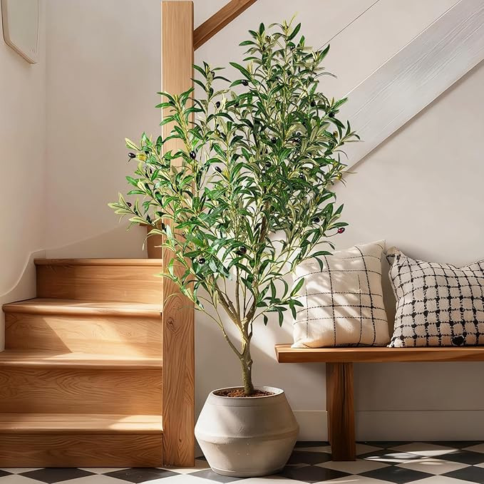 Small Artificial Olive Tree Faux Trees Indoor Outdoor Realistic Floor Plant Fake Plants for House... | Amazon (US)