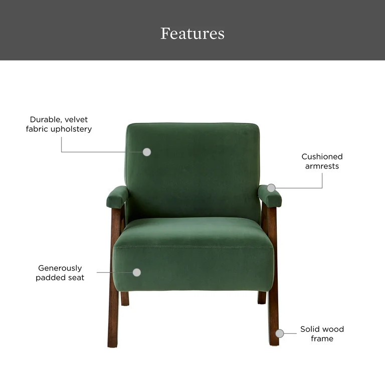 Better Homes & Gardens Ezra Accent Chair, Olive Green | Walmart (US)