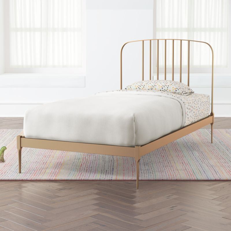 Larkin Twin Gold Bed Frame + Reviews | Crate and Barrel | Crate & Barrel