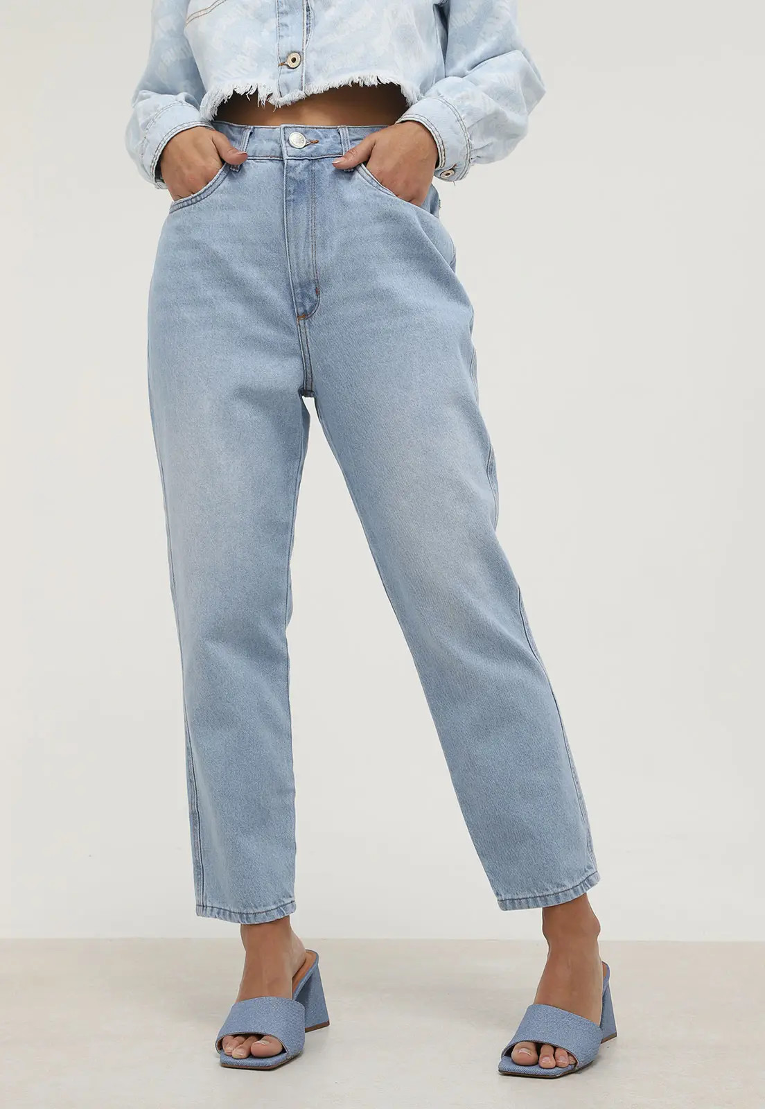 Calça Jeans Lança Perfume Mom Estonada Azul | Dafiti (BR)