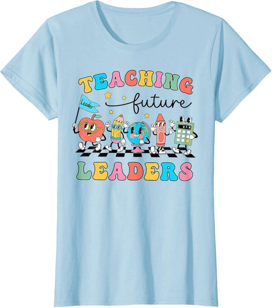 Retro Teaching Future Leaders Groovy Teacher Back to School T-Shirt | Amazon (US)