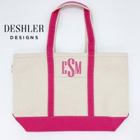 Personalized Tote Bag, Monogrammed Tote Bag, Monogram Tote, Pink Navy Bags | Etsy (US)