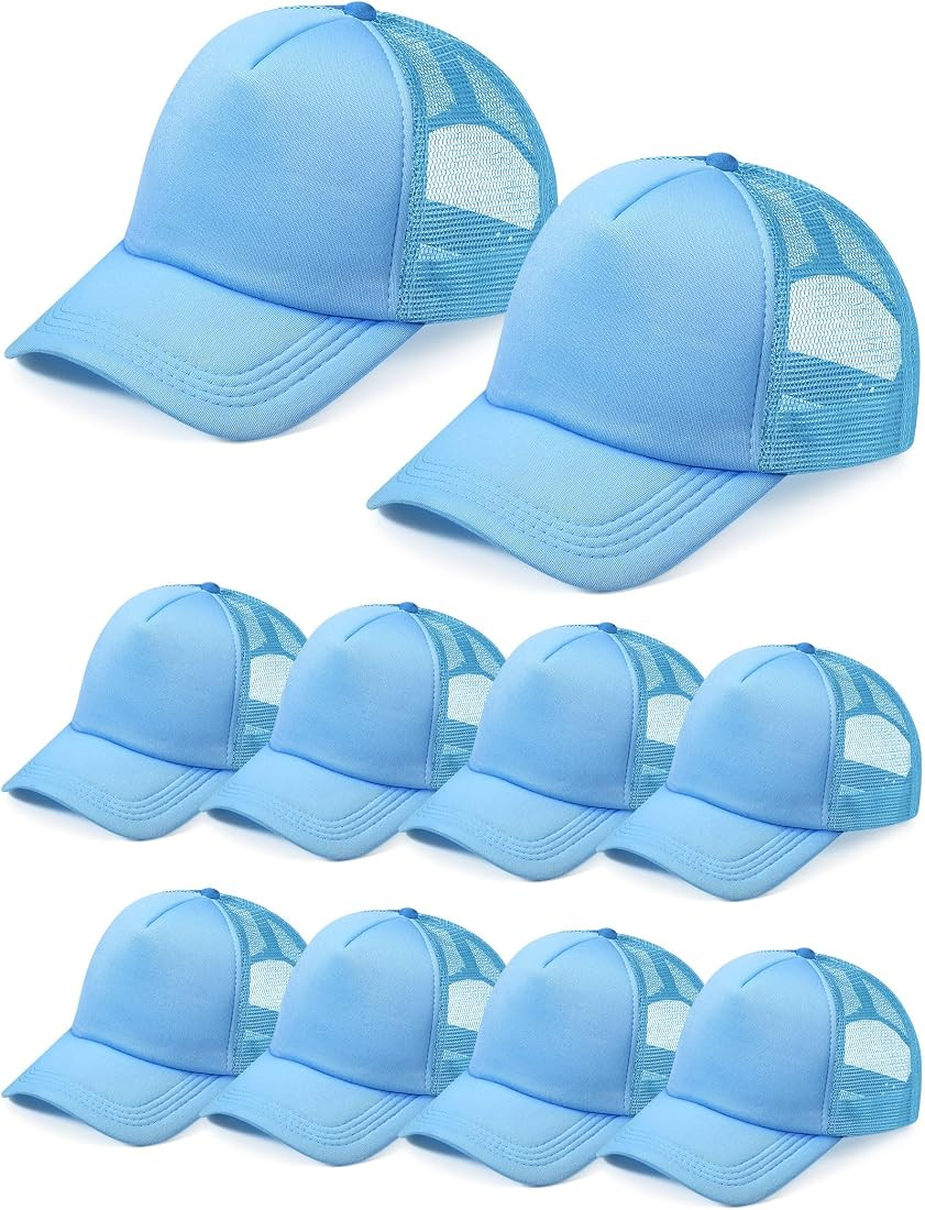10 Pcs Sublimation Blank Trucker Hats Bulk Mesh Baseball Cap Polyester Mesh Trucker Hat for Men a... | Amazon (US)