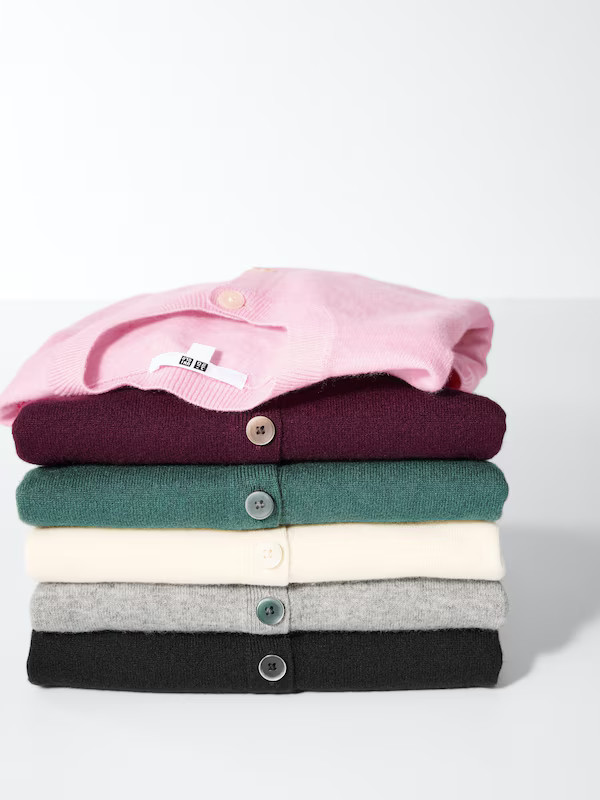 100% Cashmere Crew Neck Short Cardigan | UNIQLO (UK)
