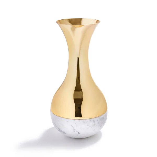 Dual Vase, Marble & Gold | ANNA New York