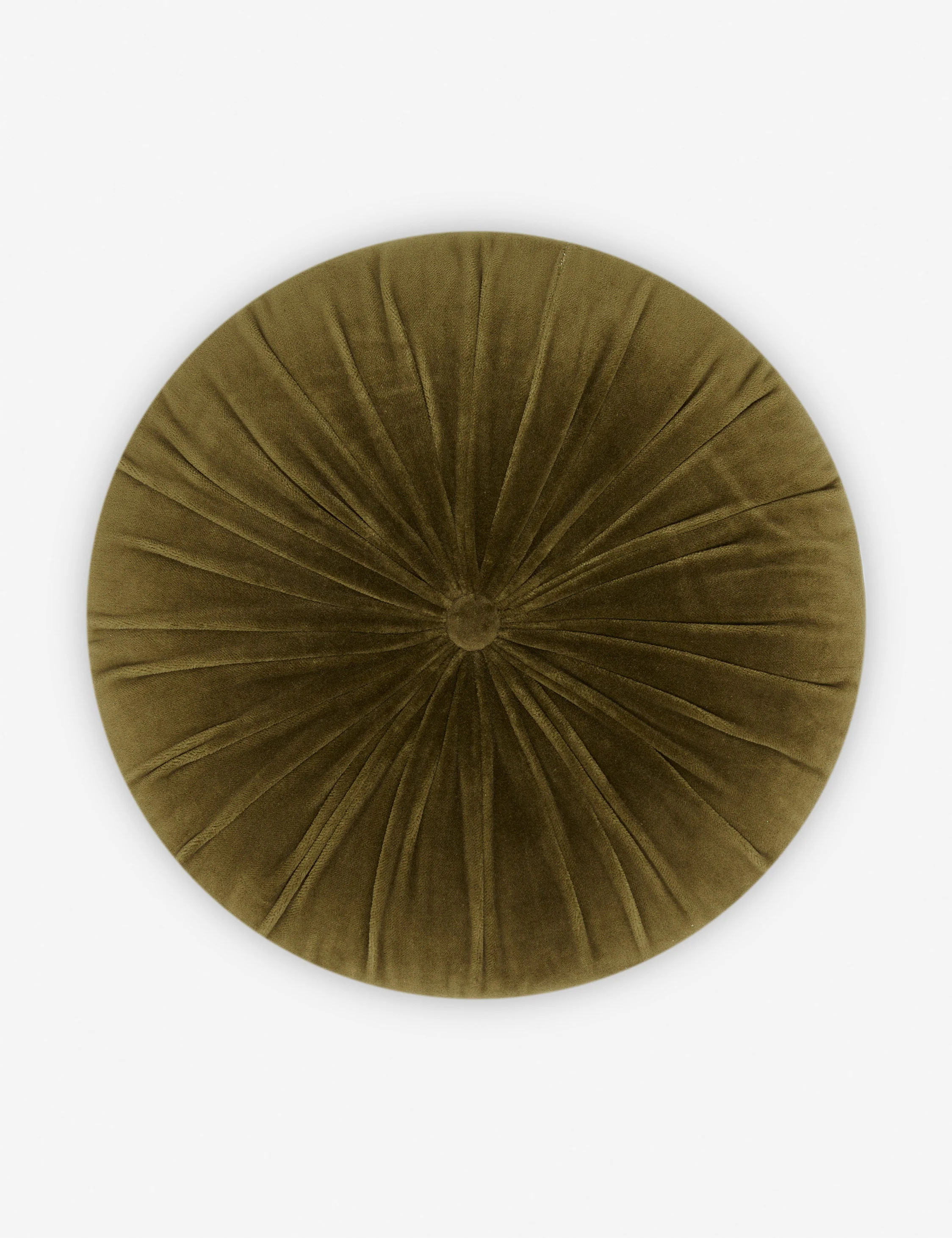 Monroe Velvet Round Pillow, Olive | Lulu and Georgia 