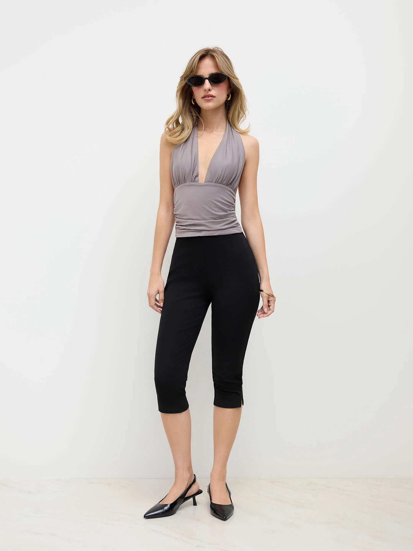 Polka Dot Stretch Capri | Cider