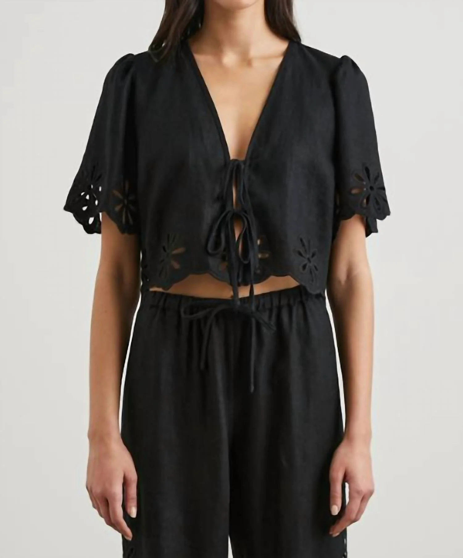 Pari Top In Black Eyelet | Shop Simon