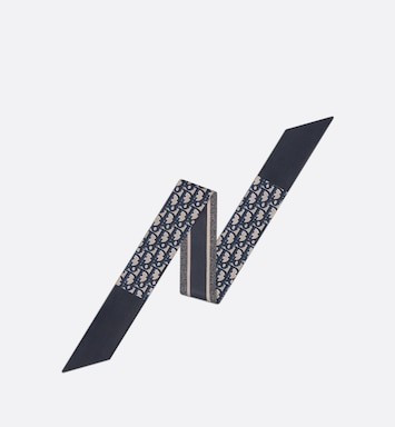 Dior Oblique Mitzah Scarf Navy Blue Silk Twill | DIOR | Dior Beauty (US)
