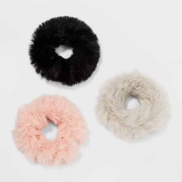 Faux Fur Medium Twisters Hair Elastic Set 3pc - Wild Fable™ | Target