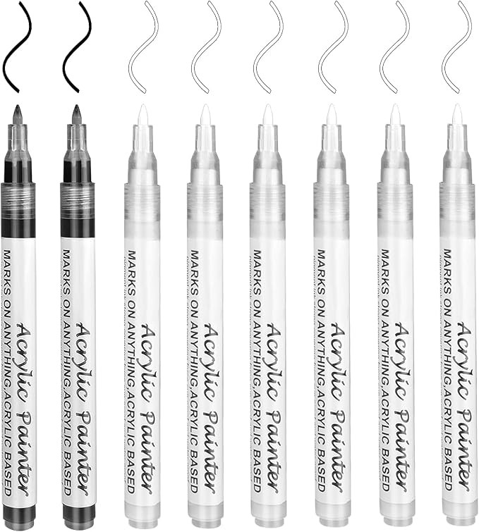 White Marker Pen,0.7mm Acrylic Paint Pen white permanent marker for Rock, Wood, Fabric, Glass, Ca... | Amazon (UK)