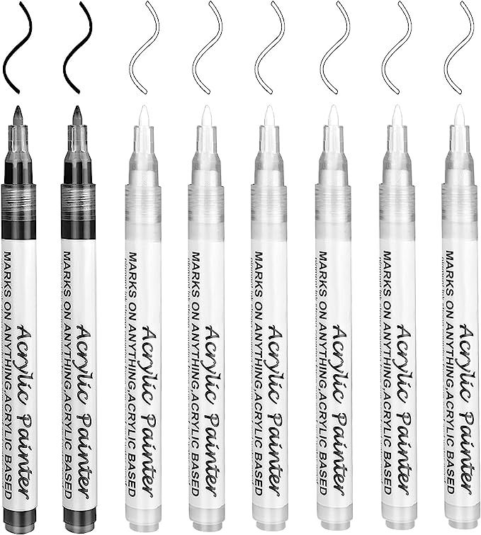 White Marker Pen,0.7mm Acrylic Paint Pen white permanent marker for Rock, Wood, Fabric, Glass, Ca... | Amazon (UK)