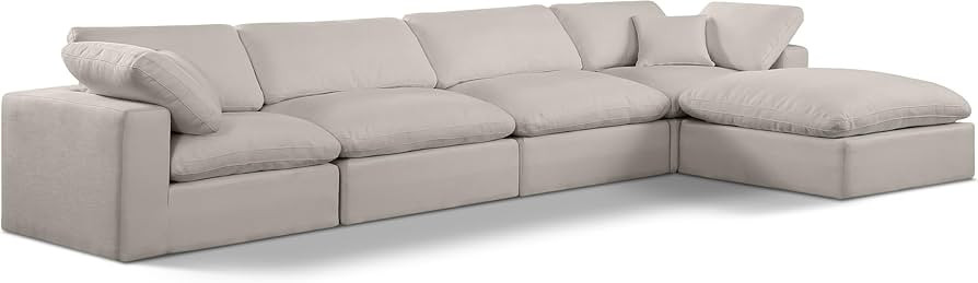 Meridian Furniture Comfy Collection Modern | Contemporary Upholstered Modular Sectional, Linen Te... | Amazon (US)