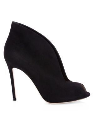 Vamp Notched Suede Ankle Boots | Saks Fifth Avenue