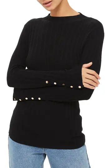 Women's Topshop Snap Sleeve Ribbed Sweater | Nordstrom