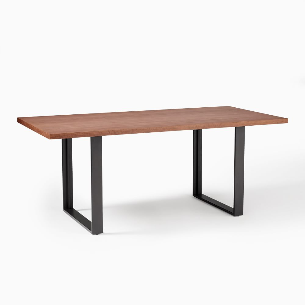 Tompkins Industrial 74&amp;quot; Dining Table, Black, Dark Bronze | West Elm (US)